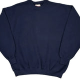 90S Blank Hanes Sweatshirt - 2XL Navy Cotton