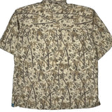 Bermuda Bay Floral Hawaiian Shirt - Large Brown Silk