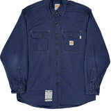 Carhartt Denim Shirt - Large Blue Cotton Blend
