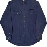 An American Legend Harley Davidson Spellout Denim Shirt - Medium Blue Cotton