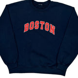 Boston Unbranded Sweatshirt - Large Navy Cotton Blend