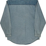 Levis Striped Denim Shirt - Medium Blue Cotton
