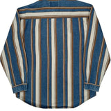 Levis Striped Denim Shirt - Large Blue Cotton