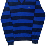 Lacoste Striped Sweater - Medium Blue Cotton