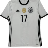 Germany National Team Adidas 2016-17 Home Boateng Football Shirt - Medium White Polyester