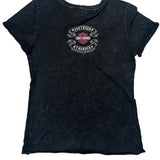 Age 8 Harley Davidson Graphic T-Shirt - Small Black Cotton