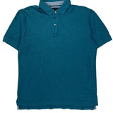 Tommy Hilfiger Polo Shirt - Large Blue Cotton