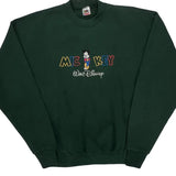 Mickey Mouse Fruit Of The Loom Cartoon Sweatshirt - XL Green Cotton Blend