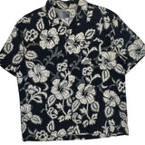 Quiksilver Floral Hawaiian Shirt - XL Black & White Cotton