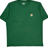 Carhartt T-Shirt - Large Green Cotton