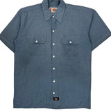 Dickies Short Sleeve Shirt - Medium Blue Cotton Blend