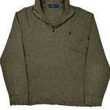 Polo By Ralph Lauren 1/4 Zip - Large Green Cotton