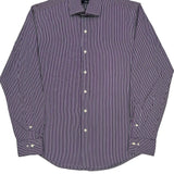 Polo By Ralph Lauren Striped Shirt - Large Purple Cotton