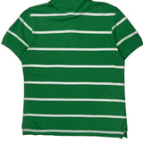 Tommy Hilfiger Striped Polo Shirt - Large Green Cotton