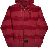 Oakley Striped Hoodie - Medium Red Cotton Blend