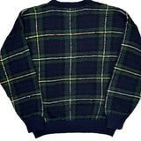 Map Of The Americas Nautica Checked Sweater - Large White Cotton