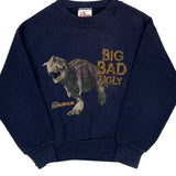 Age 4-5 Big Bad Ugly Dinosaur Disney Cartoon Sweatshirt - XS Navy Cotton