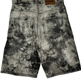 Evolution Tie-Dye Denim Shorts - 34W 11L Black & White Cotton