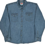 Wrangler Denim Shirt - 2XL Blue Cotton