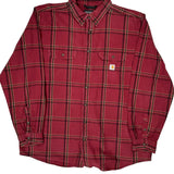 Carhartt Checked Flannel Shirt - XL Red Cotton