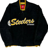 Pittsburgh Steelers Nfl Varsity Jacket - XL Black Suede