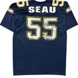 San Diego Chargers Logo Athletics Football Football Jersey - Large Navy Polyester