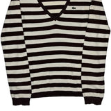 Lacoste Striped Sweater - Small Black & White Cotton