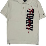 Age 4 Tommy Hilfiger Spellout Polo Shirt - XS White Cotton