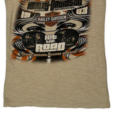Harley Davidson Graphic Tank Top - Large Beige Cotton