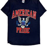 American Pride Jerzees Single Stitch T-Shirt - Medium Navy Cotton