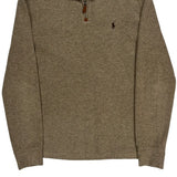 Polo By Ralph Lauren 1/4 Zip - Small Brown Cotton