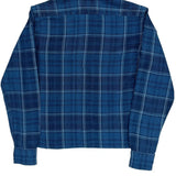 Cropped Polo By Ralph Lauren Checked Flannel Shirt - Small Blue Cotton