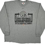 2002 Ohio State Buckeyes Nike Ncaa Long Sleeve T-Shirt - 2XL Grey Cotton