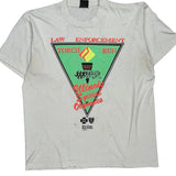 Law Enforcement Torch Run Screen Stars Single Stitch T-Shirt - XL White Cotton Blend