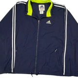 Adidas Striped Track Jacket - Large Yellow Polyester