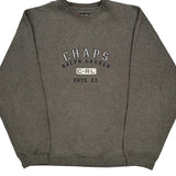 Chaps Ralph Lauren Spellout Sweatshirt - XL Gray Cotton Blend