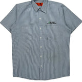 Red Kap Hickory Pinstripe Short Sleeve Shirt - Medium Blue Polyester Blend
