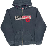 Quiksilver Graphic Hoodie - Medium Gray Cotton