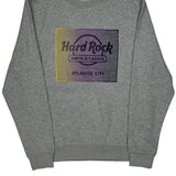 Atlantic City Hard Rock Cafe Graphic Sweatshirt - Small Gray Cotton