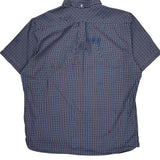 Lacoste Checked Short Sleeve Shirt - Medium Blue Cotton