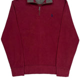 Polo By Ralph Lauren 1/4 Zip - Medium Red Cotton