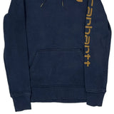 Carhartt Spellout Hoodie - XS Blue Cotton