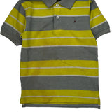 Age 7 Tommy Hilfiger Striped Polo Shirt - Small Gray Cotton