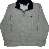 Nautica 1/4 Zip - Large Gray Cotton