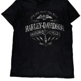 Harley Davidson Graphic T-Shirt - Medium Black Cotton