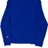 Champion Spellout Long Sleeve T-Shirt - Medium Blue Cotton