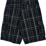 Lee Checked Cargo Shorts - 32W 10L Black Cotton
