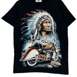 Lucky Boy Graphic T-Shirt - Medium Black Cotton