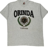 Orinda California Fruit Of The Loom Single Stitch T-Shirt - XL Grey Cotton