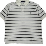 Polo By Ralph Lauren Striped Polo Shirt - 2XL White Cotton